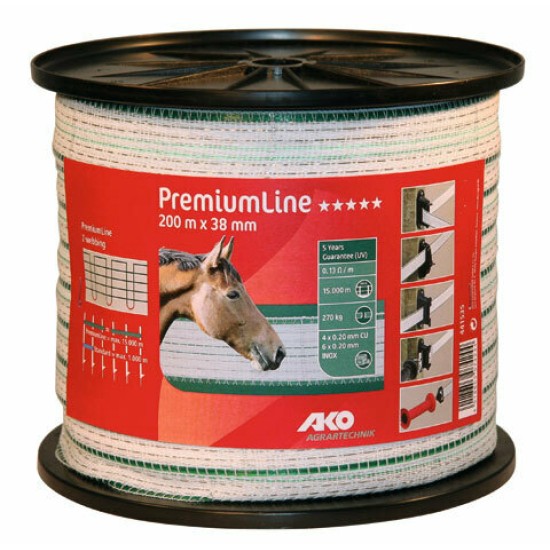 AKO premiumline schriklint wit/groen 38MM-200M