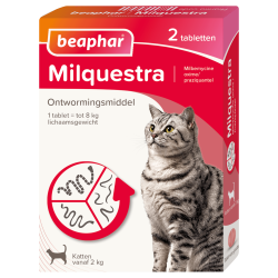 Beaphar Milquestra kat 2-12kg 2 tabletten