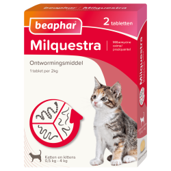 Beaphar Milquestra kat/kitten <4kg 2 tabletten