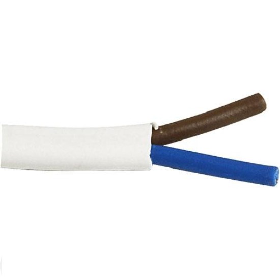 Ovaalsnoer 2X0.75 wit