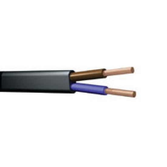 Ovaalsnoer  2X0.75 zwart