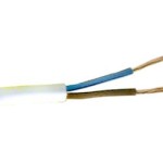 Vinyl kabel rond wit 2X0.75 ROL
