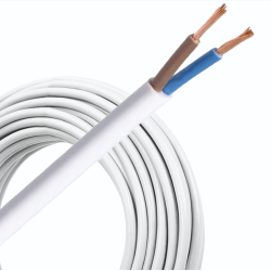 Vinyl kabel rondsnoer wit 2x0.75 (100M rol)