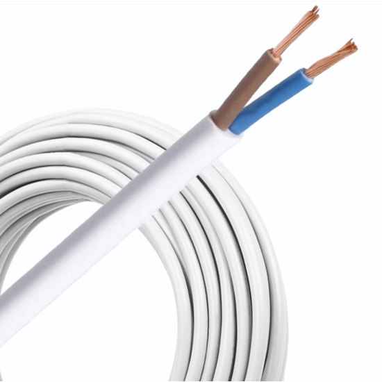 Vinyl kabel rond wit 2X0.75 ROL Vinyl kabel rond wit 2X0.75 ROL