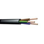 Vinylsnoer rond 3x1 aderig zwart per rol