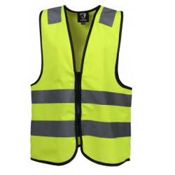 Hesje met rits fluo reflectie geel S