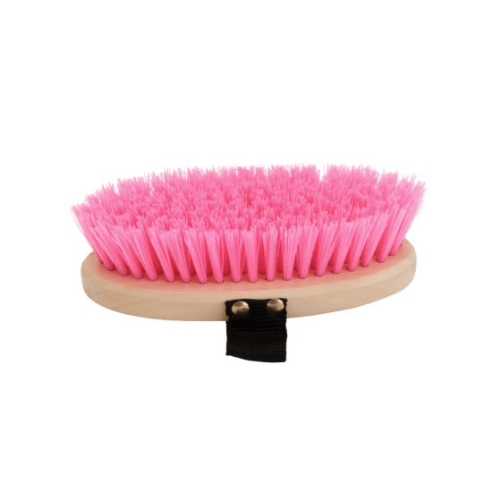 Borstel hout hard roze 17cm